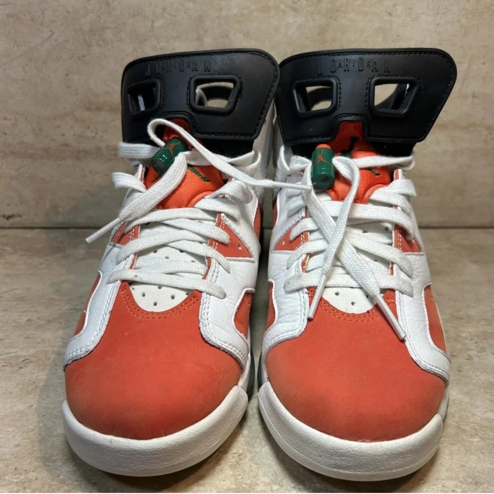 Nike Jordan 6 White and‎ Orange High-Top Sneakers